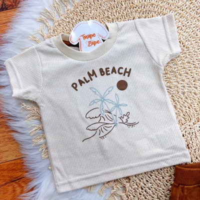  Conj. Camiseta Palm Beach e Bermuda - Areia e Marrom